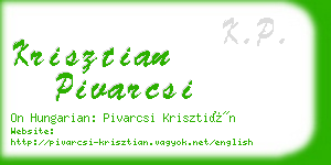 krisztian pivarcsi business card